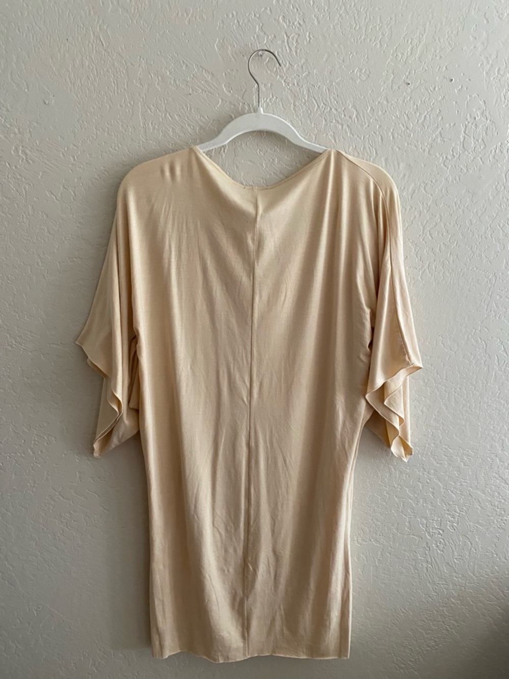 Draped Cowl Neck Women’s Top in Light Cream - Picture 4 of 4